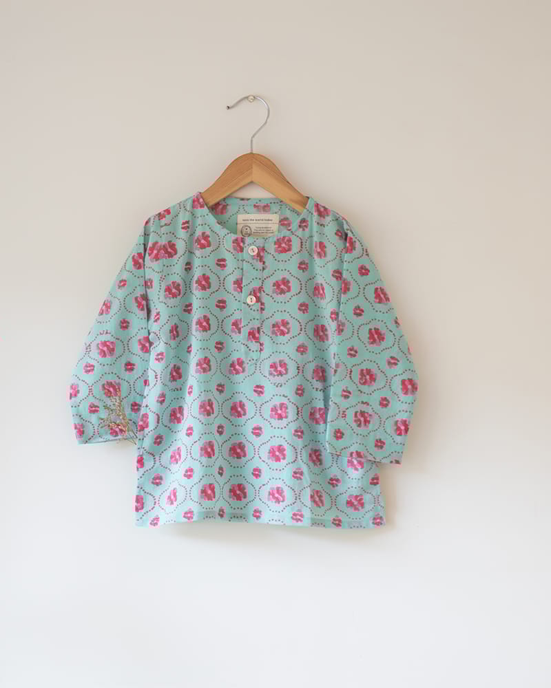 LTWT Gul Cotton Blue Floral Kurta