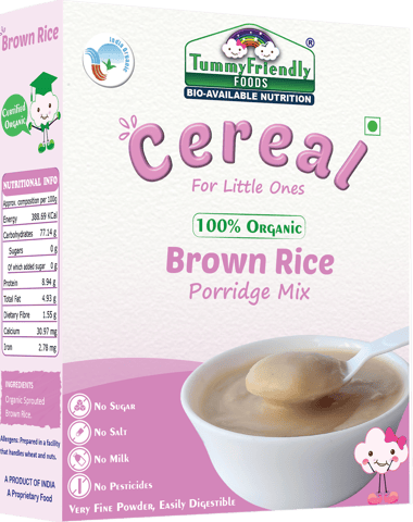 टमीफ्रेंडली फूड्स प्रमाणित 100% ऑर्गेनिक अंकुरित ब्राउन राइस दलिया मिक्स | 200 ग्राम अनाज (200 ग्राम, 6+ महीने)